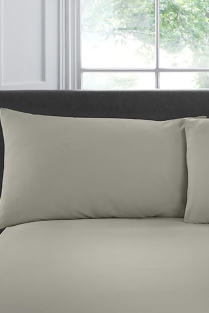 Appletree 'Premium 200TC Plain Dye' Hotel Quality 100% Percale Cotton Housewife Pillowcases (Pair) in Silver - Size: Standard Pillow Case - image 1