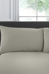 Appletree 'Premium 200TC Plain Dye' Hotel Quality 100% Percale Cotton Housewife Pillowcases (Pair) in Silver - Size: Standard Pillow Case