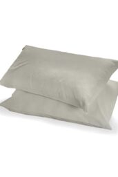 Appletree 'Premium 200TC Plain Dye' Hotel Quality 100% Percale Cotton Housewife Pillowcases (Pair) in Silver - Size: Standard Pillow Case - thumbnail 2
