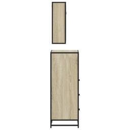 Berkfield Home 3 Piece Bathroom Furniture Set Sonoma Oak Engineered Wood in Brown - thumbnail 7