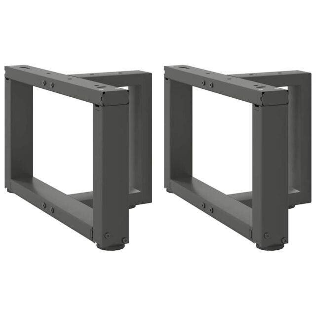 Berkfield Home Coffee Table Legs T-Shaped¬†2 pcs Anthracite 50x25x(30-31) cm Steel in Black - image 1