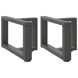Berkfield Home Coffee Table Legs T-Shaped¬†2 pcs Anthracite 50x25x(30-31) cm Steel in Black - thumbnail 1
