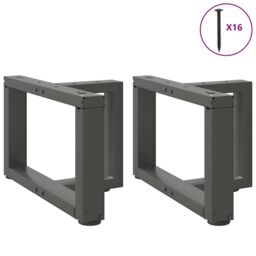 Berkfield Home Coffee Table Legs T-Shaped¬†2 pcs Anthracite 50x25x(30-31) cm Steel in Black - thumbnail 3