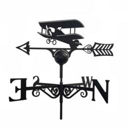 Poppyforge Tiger Moth Weathervane - Steel - Powder Coated Black - thumbnail 1