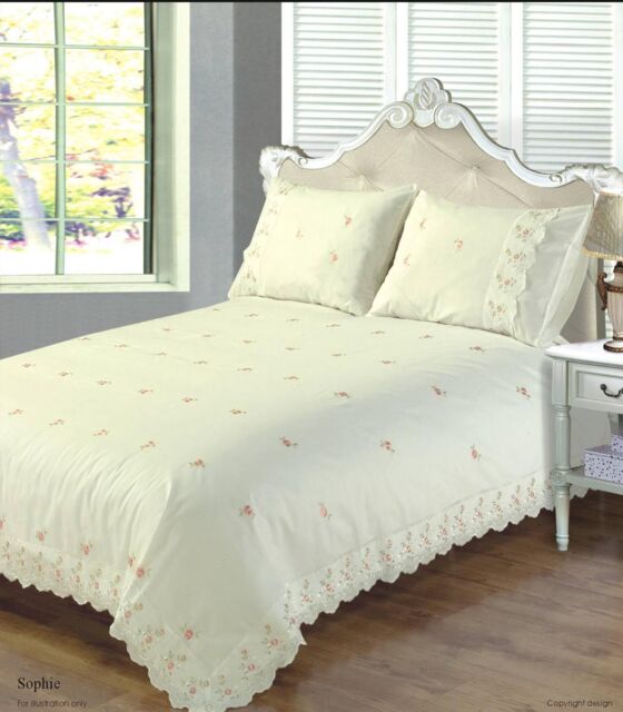 Rapport Home Sophie Polycotton Duvet Cover Set With Pillowcase in Cream - Size: Single - image 1