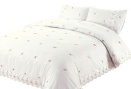 Rapport Home Sophie Polycotton Duvet Cover Set With Pillowcase in Cream - Size: Single - thumbnail 2