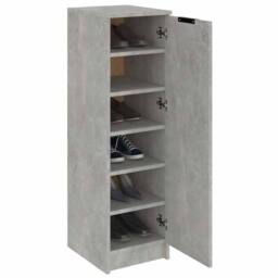 Berkfield Home Shoe Cabinet Concrete Grey 30x35x100 cm Engineered Wood - Size: 30 x 35 x 100 cm - thumbnail 4