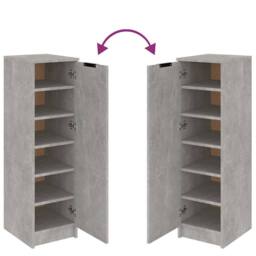 Berkfield Home Shoe Cabinet Concrete Grey 30x35x100 cm Engineered Wood - Size: 30 x 35 x 100 cm - thumbnail 8