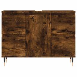 Berkfield Home Bathroom Cabinet Smoked Oak 80x33x60 cm Engineered Wood in Brown - Size: 80 x 33 x 60 cm - thumbnail 5