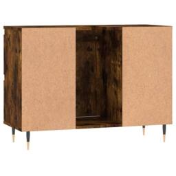 Berkfield Home Bathroom Cabinet Smoked Oak 80x33x60 cm Engineered Wood in Brown - Size: 80 x 33 x 60 cm - thumbnail 7