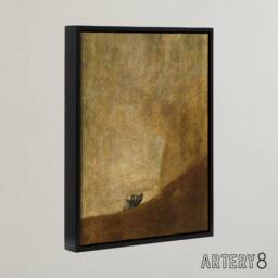 "Artery8 Francisco Goya El Perro Dog Framed Canvas Wall Art Print in Brown - Size: W12"" x H16""" - thumbnail 2