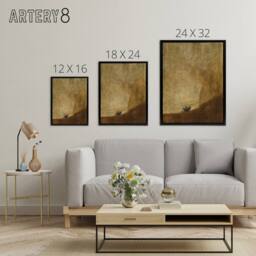 "Artery8 Francisco Goya El Perro Dog Framed Canvas Wall Art Print in Brown - Size: W12"" x H16""" - thumbnail 4