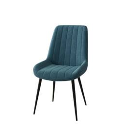 Stratus Interiors Dido Blue Velvet Dining Chair - Modern Upholstered Dining Seating in Teal - thumbnail 2