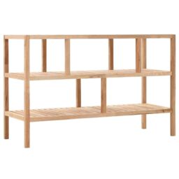 Berkfield Home Bathroom Shelf Solid Walnut Wood 100x40x65 cm in Beige - Size: 100 x 40 x 65 cm - thumbnail 1
