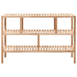 Berkfield Home Bathroom Shelf Solid Walnut Wood 100x40x65 cm in Beige - Size: 100 x 40 x 65 cm - thumbnail 2