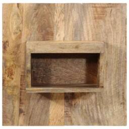 Berkfield Home Beautiful Bedside Cabinet 50x27x50 cm Solid Rough Wood Mango in Brown - Size: 50 x 27 x 50 cm - thumbnail 3