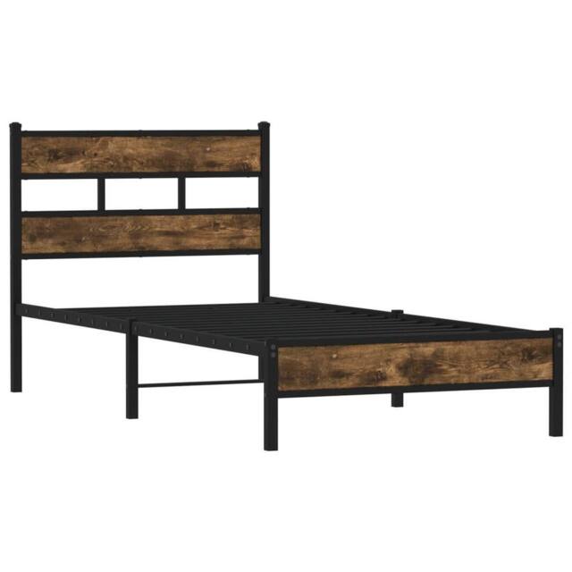 Berkfield Home Elegant Bed Frame without Mattress with Headboard Sonoma Oak 80x200 cm in Brown - image 1