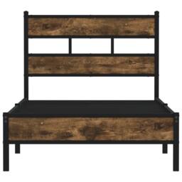 Berkfield Home Elegant Bed Frame without Mattress with Headboard Sonoma Oak 80x200 cm in Brown - thumbnail 4