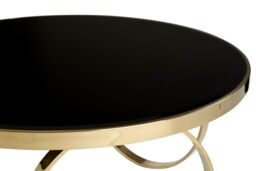 Orsina Durable Large Round Coffee Table, Elegant Decorative Coffee Table, Sturdy Modern Round Coffee Table in Gold - thumbnail 4