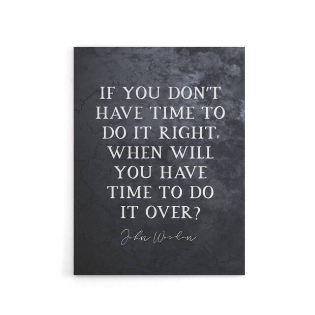 "Artery8 Basketball Quote John Wooden Do It Right Canvas Wall Art Print in Grey - Size: W18"" x H24""" - image 1