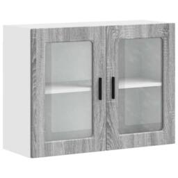Berkfield Home Kitchen Wall Cabinet with Glass Door Porto Grey Sonoma - thumbnail 3