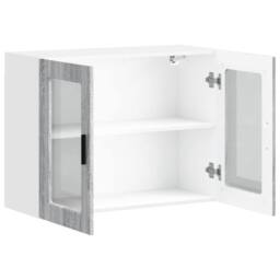 Berkfield Home Kitchen Wall Cabinet with Glass Door Porto Grey Sonoma - thumbnail 7