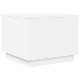 Berkfield Home Coffee Table with LED Lights White 50x50x40 cm - Size: 50 x 50 x 40 cm - thumbnail 3