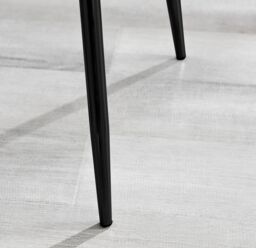 FurnitureboxUK Set of 2 Nora Deep Padded Luxurious Dining Chairs Upholstered In Soft Velvet With Black Legs in Cream - thumbnail 8