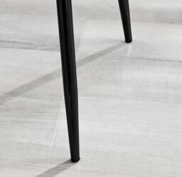 FurnitureboxUK Set of 2 Nora Deep Padded Luxurious Dining Chairs Upholstered In Soft Velvet With Black Legs in Cream - thumbnail 5