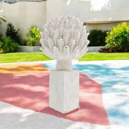 Minster Decorative Garden Flower Ornament - Resin - L19 x W19 x H34 cm in White - Size: 1 Pack - thumbnail 1