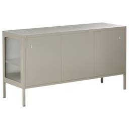 Wyld and Coco Moderna Home 3-Door Sideboard Light Beige Powder-Coated Steel - thumbnail 7