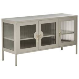 Wyld and Coco Moderna Home 3-Door Sideboard Light Beige Powder-Coated Steel - thumbnail 2