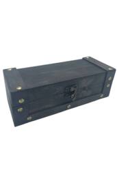 KDMD Long Grey Tea Chest Elegant Storage for Tea & Small Items - thumbnail 1