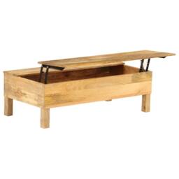 Berkfield Home Coffee Table Solid Mango Wood 110x55x35 cm in Brown - Size: 110 x 55 x 35 cm - thumbnail 2
