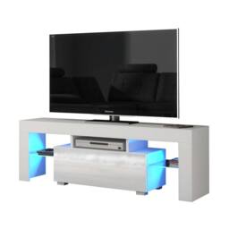 Creative Furniture Floe TV Unit 130cm - White with Gloss Doors - thumbnail 4