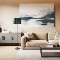 Happy Homewares Modern Matte Black Floor Lamp with Forest Green Velvet Scallop Shade - thumbnail 6