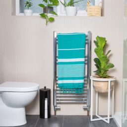 Nicola Spring 100% Cotton Bath Towel Turkish Style Hamman Blanket Bath Sheet - 160 x 90cm (x4) in Turquoise - thumbnail 5