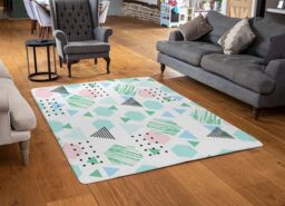 Benjamin Tate Design Geometric Shapes Designer Rug in Natural - Size: Large - thumbnail 2