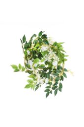 Living and Home 2 Pcs Artificial Wisteria Flowers Garland Decoration in White - thumbnail 6