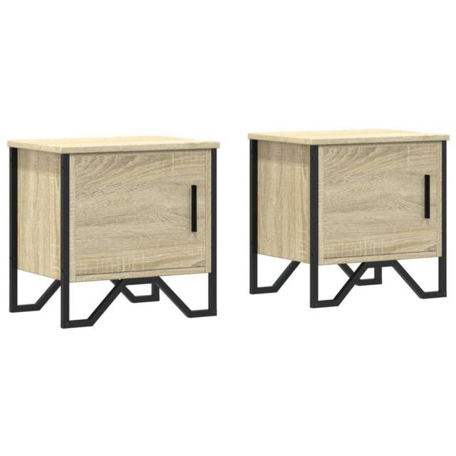 Berkfield Home Bedside Cabinets 2 pcs Sonoma Oak 40x30x40 cm Engineered Wood in Light Tan - Size: 40 x 30 x 40 cm - image 1
