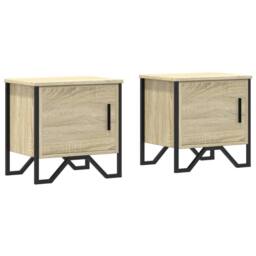 Berkfield Home Bedside Cabinets 2 pcs Sonoma Oak 40x30x40 cm Engineered Wood in Light Tan - Size: 40 x 30 x 40 cm - thumbnail 1