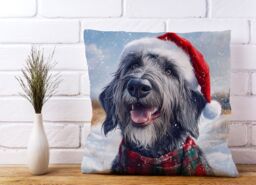 Warren Reed - Designer Christmas Irish Wolfhound Cushion in Grey - Size: 60 cm x 60 cm - thumbnail 2