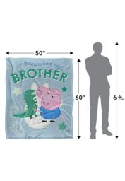 "Hasbro Peppa Pig George Pig Big Brother Silky Touch Blanket 50"" x 60"" in White" - thumbnail 5