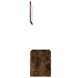 Berkfield Home 2 Piece Bathroom Furniture Set Smoked Oak Engineered Wood in Brown - thumbnail 6