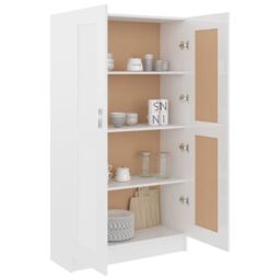 Berkfield Home Book Cabinet High Gloss White 82.5x30.5x150 cm Engineered Wood - thumbnail 4