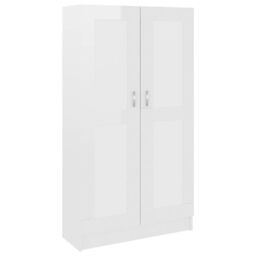 Berkfield Home Book Cabinet High Gloss White 82.5x30.5x150 cm Engineered Wood - thumbnail 2