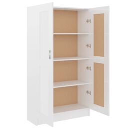 Berkfield Home Book Cabinet High Gloss White 82.5x30.5x150 cm Engineered Wood - thumbnail 5