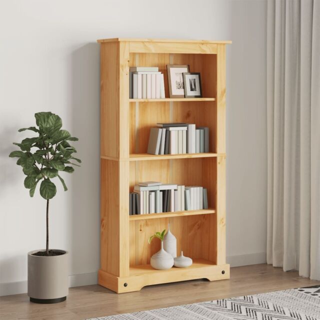 Berkfield Home 4-Tier Bookcase Mexican Pine Corona Range 81x29x150 cm in Brown - Size: 81 x 29 x 150 cm - image 1