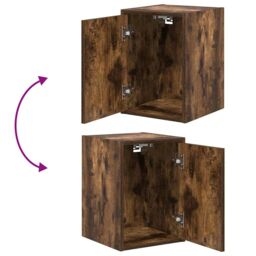 Berkfield Home Garage Wall Cabinets 2 pcs Smoked Oak Engineered Wood in Brown - thumbnail 9