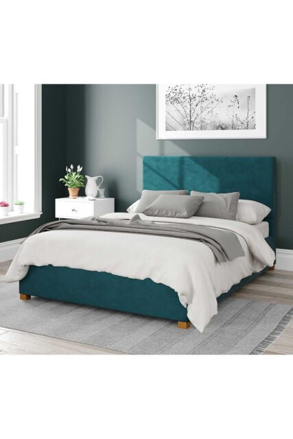 Aspire Garland Upholstered Ottoman Storage Bed, Plush Velvet Fabric in Emerald - Size: King - image 1